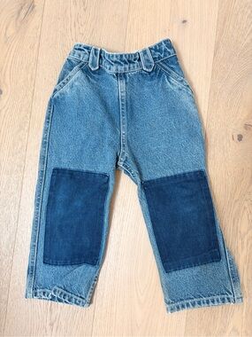 Kids Denim Patch Jeans - Light & Dark Blue